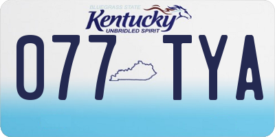 KY license plate 077TYA