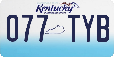 KY license plate 077TYB