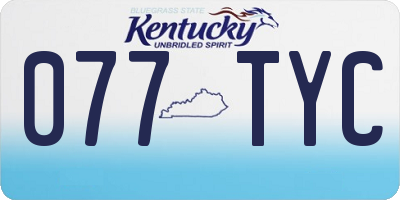 KY license plate 077TYC