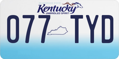 KY license plate 077TYD