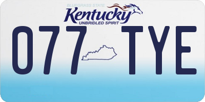 KY license plate 077TYE