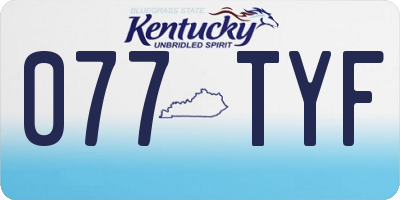 KY license plate 077TYF