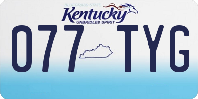 KY license plate 077TYG
