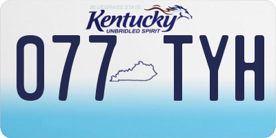 KY license plate 077TYH