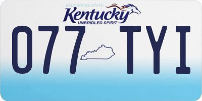 KY license plate 077TYI