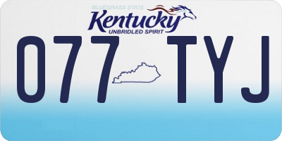 KY license plate 077TYJ