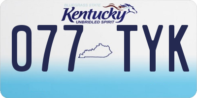 KY license plate 077TYK