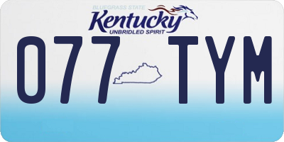 KY license plate 077TYM