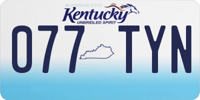 KY license plate 077TYN