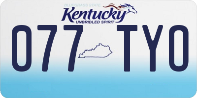 KY license plate 077TYO