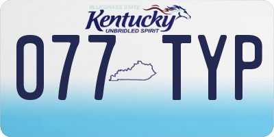 KY license plate 077TYP