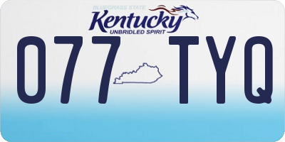 KY license plate 077TYQ