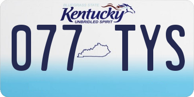KY license plate 077TYS