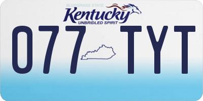 KY license plate 077TYT