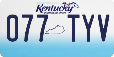 KY license plate 077TYV