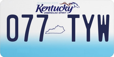 KY license plate 077TYW