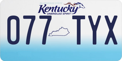 KY license plate 077TYX