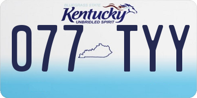 KY license plate 077TYY