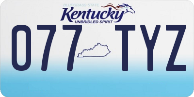 KY license plate 077TYZ
