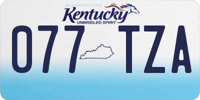 KY license plate 077TZA