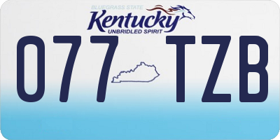 KY license plate 077TZB