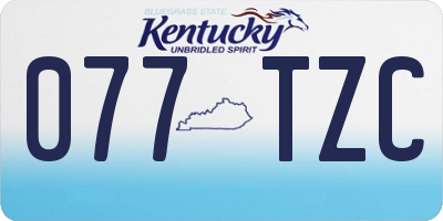KY license plate 077TZC
