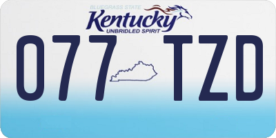 KY license plate 077TZD