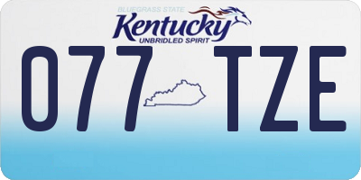 KY license plate 077TZE