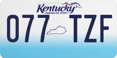 KY license plate 077TZF