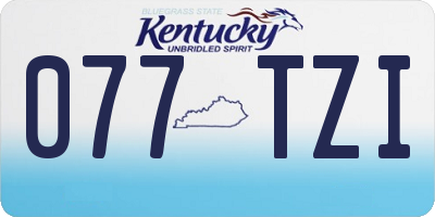 KY license plate 077TZI