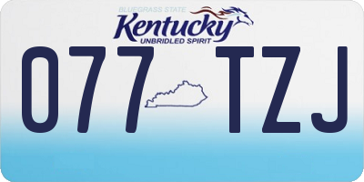KY license plate 077TZJ