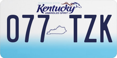 KY license plate 077TZK