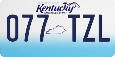 KY license plate 077TZL
