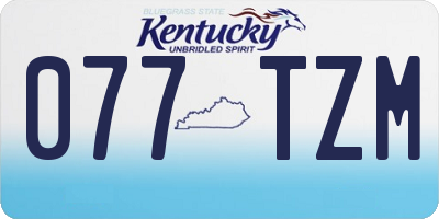 KY license plate 077TZM