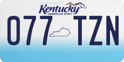 KY license plate 077TZN