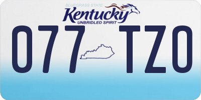 KY license plate 077TZO