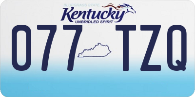 KY license plate 077TZQ