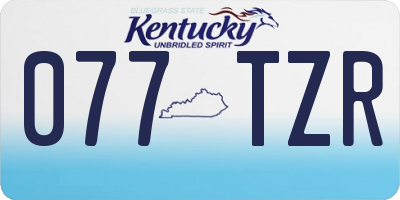 KY license plate 077TZR