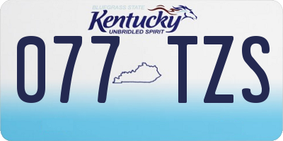 KY license plate 077TZS