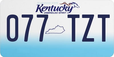 KY license plate 077TZT