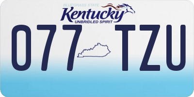 KY license plate 077TZU
