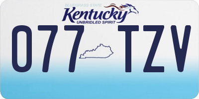 KY license plate 077TZV