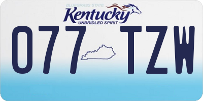 KY license plate 077TZW