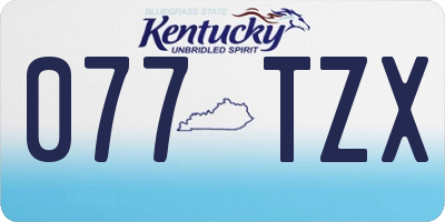 KY license plate 077TZX