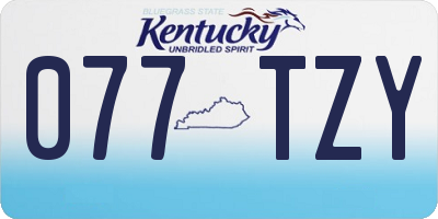 KY license plate 077TZY