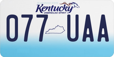 KY license plate 077UAA