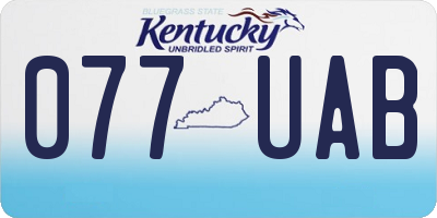 KY license plate 077UAB