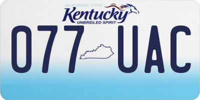 KY license plate 077UAC