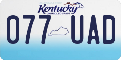 KY license plate 077UAD