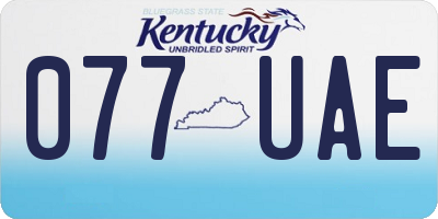 KY license plate 077UAE